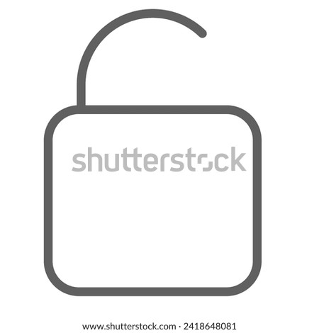 Lock open line icon, eps, for project, entertainment, white bg, graphic, line drawing, sign, symbols,