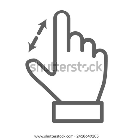Finger Gesture line icon, eps, for project, entertainment, white bg, graphic, line drawing, sign, symbols,