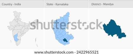 Mandya Map, Mandya district map, Karnataka state map, showing its cities, Indian map, vector, EPS, illustrator,  Government of India, politics, natural beauty, tourists, 