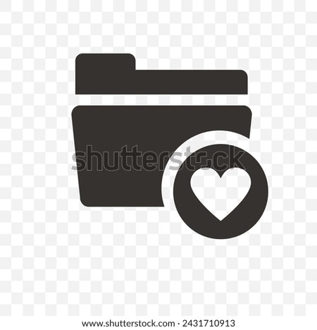 Folder heart icon, isolated icons, icons for apps and websites, Vector illustration, icons for business, education, social media, technology, communications, flat icon, services, 
