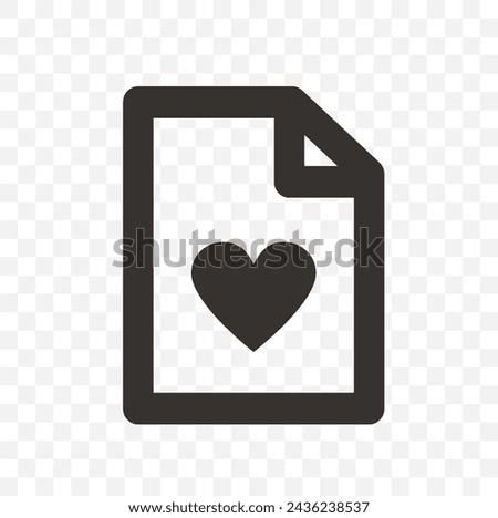 Document heart icon, isolated icons, icons for apps and websites, Vector illustrations, icons for business, education, social media, technology, communications, flat icons, services