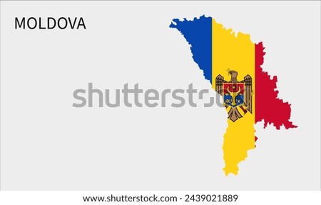 Moldova map, Map of Moldova with flag, Perfect for Business concepts, Vector, isolated simplified, illustration icon backgrounds, backdrop, chart, label, sticker, banner. Worldwide 🌎 
