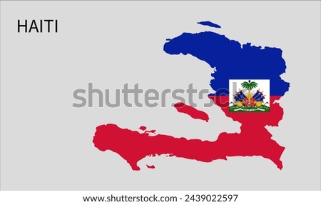 Haiti map, Map of Haiti with flag, Perfect for Business concepts, Vector, isolated simplified, illustration icon backgrounds, backdrop, chart, label, sticker, banner. Worldwide 🌎 