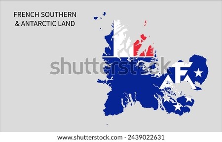 French Southern and Antarctic Land map, Perfect for Business concepts, Vector, isolated simplified, illustration icon backgrounds, backdrop, chart, label, sticker, banner. World