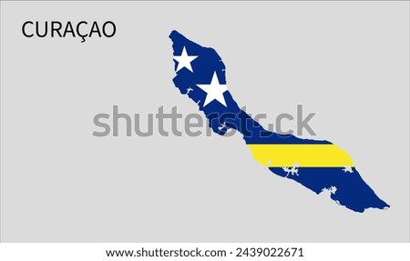 Curacao map, Map of Curacao with flag, Perfect for Business concepts, Vector, isolated simplified, illustration icon backgrounds, backdrop, chart, label, sticker, banner. Worldwide 🌎 