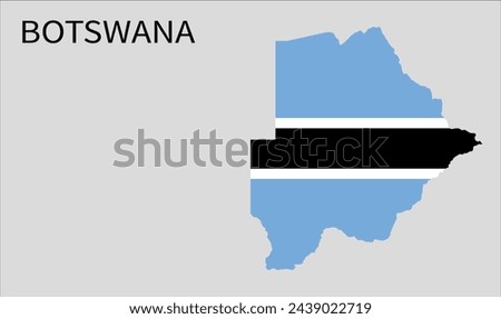 Botswana map, Map of Botswana with flag, Perfect for Business concepts, Vector, isolated simplified, illustration icon backgrounds, backdrop, chart, label, sticker, banner. Worldwide 🌎 