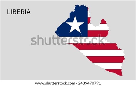 Liberia map, Map of Liberia with flag, Perfect for Business concepts, Vector, isolated simplified, illustration icon backgrounds, backdrop, chart, label, sticker, banner. Worldwide 🌎 