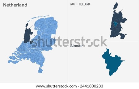 Map of Alkmaar, Alkmaar Map, Region of Netherland, district, states, Netherland map, Politics, government, people, national day, full map, area, containment, states, outline