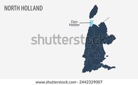 Map of Den Helder-North, Den Helder-North Map, Region of Netherland, district, states, Netherland map, Politics, government, people, national day, full map, area, containment, states, outline