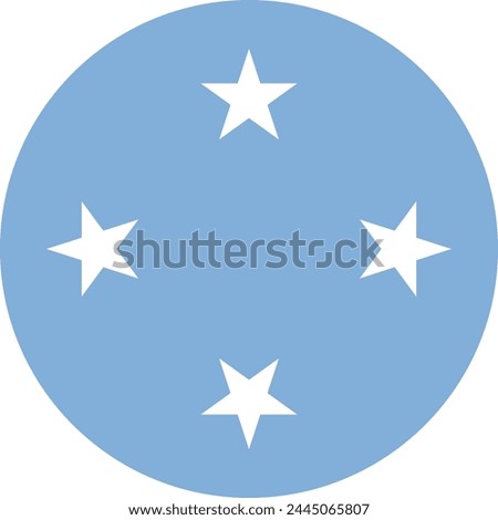 MICRONESIA flag in circle, official colors and proportion correctly. National MICRONESIA flag. Vector illustration. EPS10. Government of MICRONESIA, politics, natural beauty, tourists,
