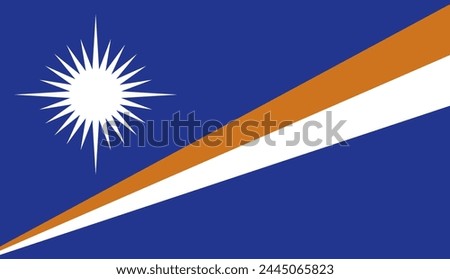 MARSHALL ISLAND flag, official colors and proportion correctly. National MARSHALL ISLAND flag. Vector illustration. EPS10. Government of MARSHALL ISLAND, politics, natural beauty, tourists, 