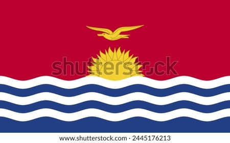 KIRIBATI flag, official colors and proportion correctly. National KIRIBATI flag. Vector illustration. EPS10. Government of KIRIBATI, politics, natural beauty, tourists, 