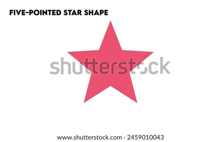Five pointed star Shape, Isolated shapes, learning shape, single shape, UI UX, button, new shape, coulur full. 