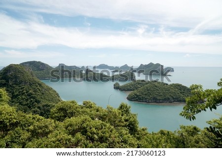 Landscape nature view point of Angthong Islands National Marine Park from Pha jun jaras nature trail Koh Was Ta Lup or Cow Sleep Island - Best spot Beautiful scene of Samui Thailand Travel  Zdjęcia stock © 
