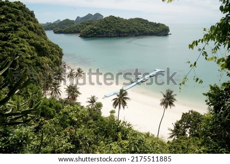 Landscape nature view point of Angthong Islands National Marine Park from Pha jun jaras nature trail Koh Was Ta Lup or Cow Sleep Island - Best spot Beautiful scene of Samui Thailand Travel  Zdjęcia stock © 