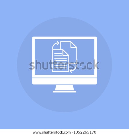  Computer with swap file icon . Vector illustration