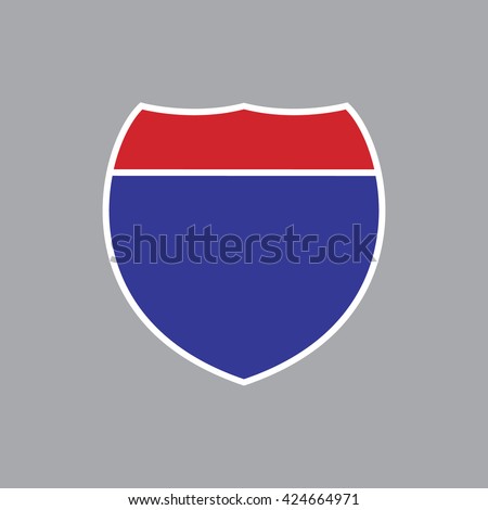 Blank American Interstate Highway sign. Vector illustration