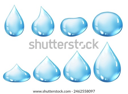 A set of cute plump water droplets