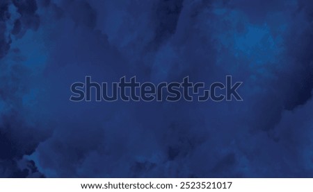 Abstract dark blue watercolor background. Navy Blue background with clouds, dark blue grunge texture with grainy, Black blue abstract watercolor.	