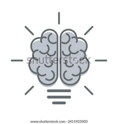 Artificial intelligence AI creative brain vector icon sign symbol for graphics, logo, website, social media, design, vector, illustration, brain, creativity, novel idea. Eps 10 vector editable file.