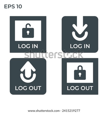 Set of Login and logout icon. Sign in and Sign up icon. Register icon. Account sign. User interface. Website and App icons. Sign Symbol icon logo arrow lock. Eps10 editable vector illustration File.