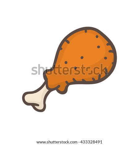Chicken drumstick icon isolated on white background