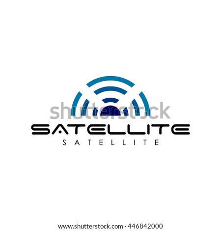 Modern satellite communication information logo template