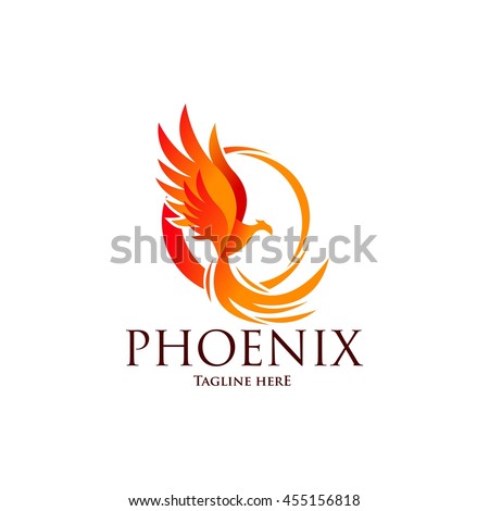 Phoenix logo template, Fire-bird, Eagle logo