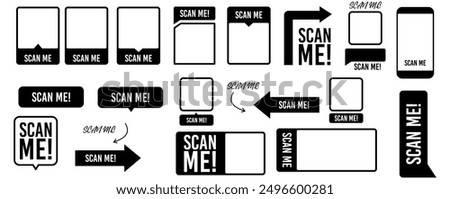 QR code set. Scan Me. Scan qr code icon. Template scan me Qr code for smartphone.