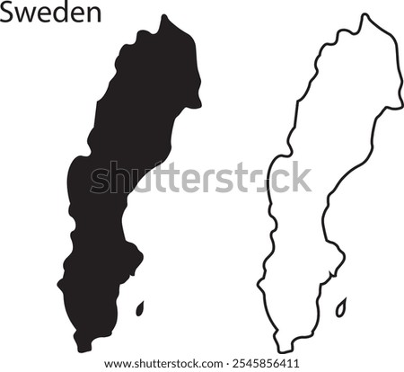 Sweden map vector illustration, scribble sketch Republic Sweden map, Sweden map silhouette, Sweden country