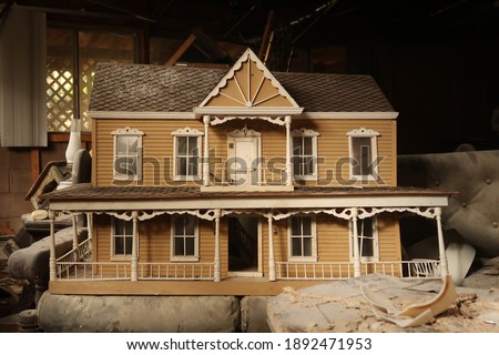 Beautiful old dollhouse photographed in natural light.                             Сток-фото © 