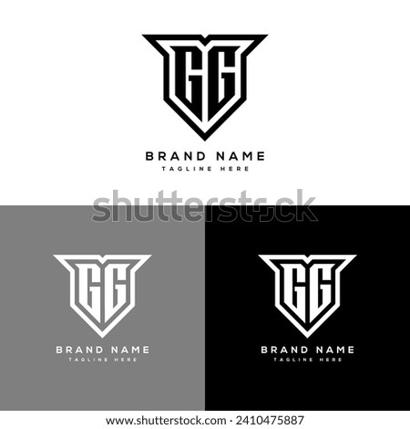 GG Monogram Initials Two Letter Creative Modern Logo Design Template for Your Business or Company