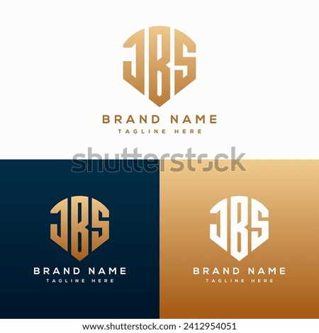 Luxury JBS Monogram Initial Letters Shield Guard Shape Logo Design For Your Brand or Business