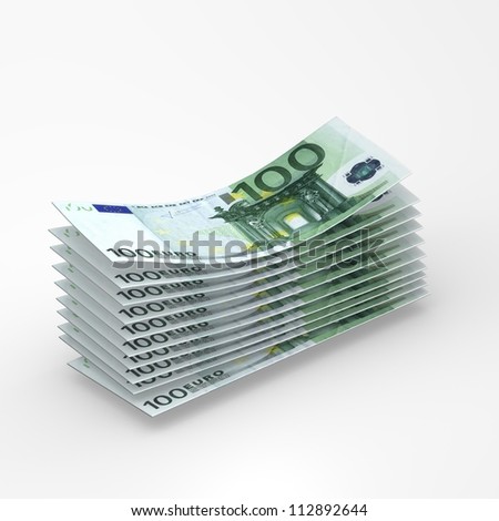 Cash flow - euro bills computer render