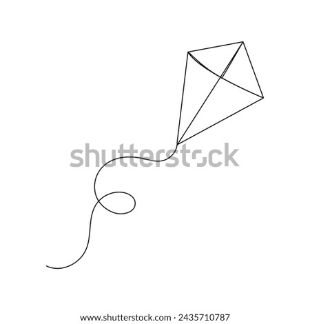 Kite   continuous one line drawing of outline vector illustration
