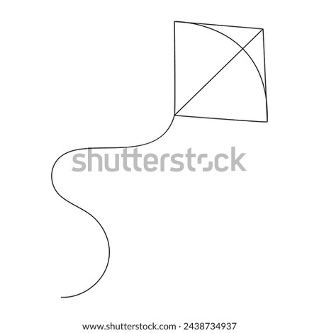 Kite   continuous one line drawing of outline vector illustration
