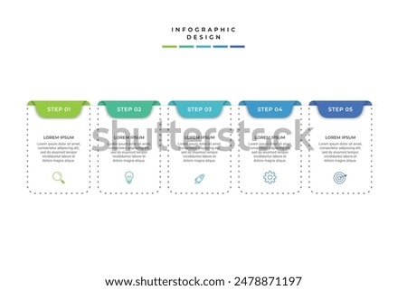 Creative concept for infographic with 5 steps, options, parts or processes. Business data visualization