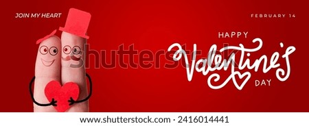 Similar – Image, Stock Photo valentines day. happy family, mom, dad and little daughter in white t-shirts holding hand made red hearts in their hands looking at the camera on white background. happiness, health and love concept