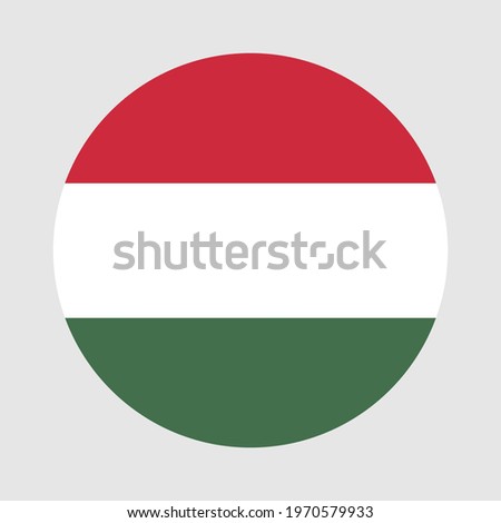 Round flag of country of Hungary. Hungary flag with button or badge