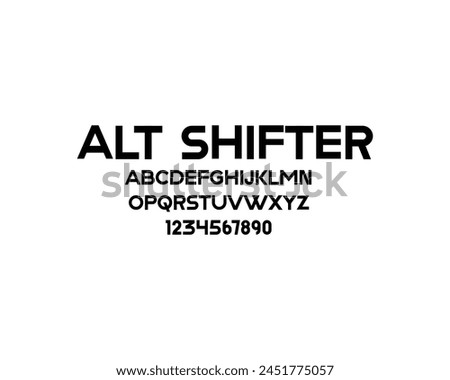 Alt Shifter Font, alphabets, Numbers