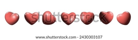 3D Heart icon vector 10 eps design. Like and Heart icon. Upvote likes button. Social nets red heart web buttons isolated on white background.