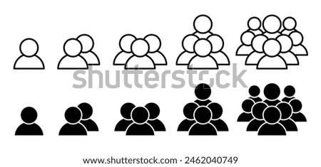 Human group vector icon set. business employee staff pictogram. team members avatar vector icon. crowd, community, club, crew, or squad, symbol.