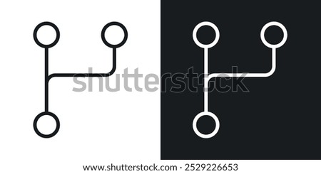 Code branch icon in Thin line black color. flat simple vector symbols illustration.