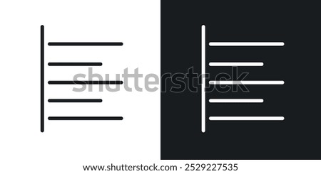 Align left icon in Thin line black color. flat simple vector symbols illustration.