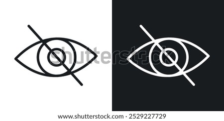 Hide icon in Thin line black color. flat simple vector symbols illustration.