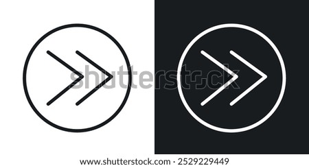 Next arrow icon in Thin line black color. flat simple vector symbols illustration.