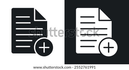 Add document icon pack in black color.