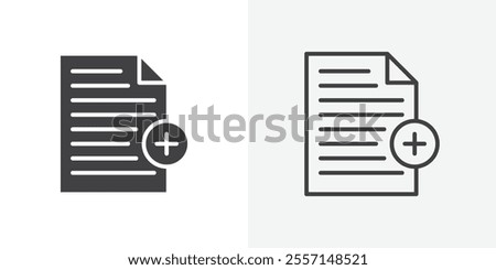 Add document icon. outlined vector style.