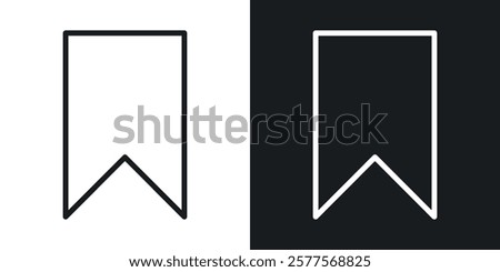 Bookmark icons in thin black and white stroke liner style