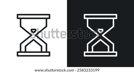 Hourglass end icons in black and white liner strokes for web design.